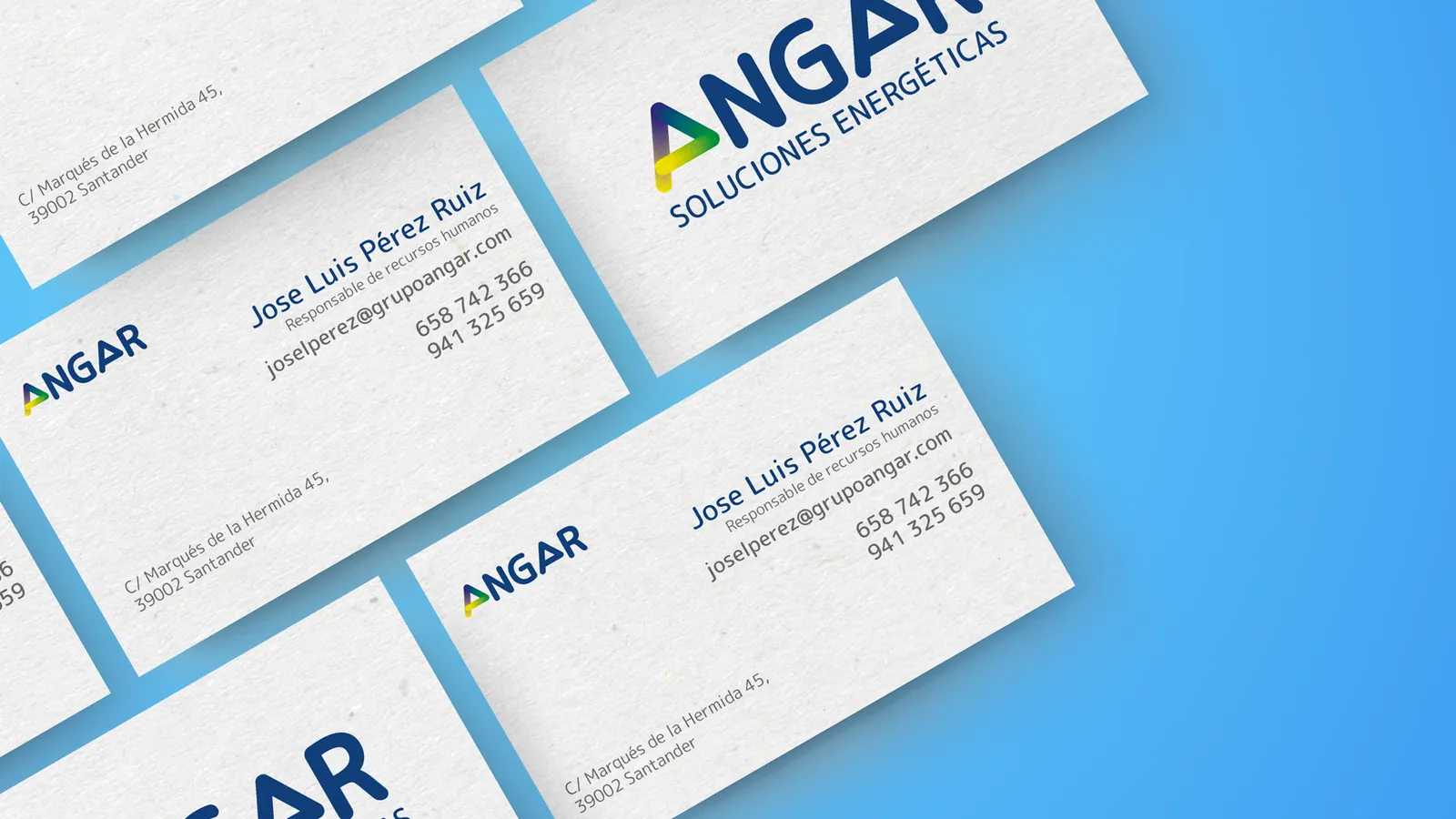 Tarjetas de visita de la identidad de Angar