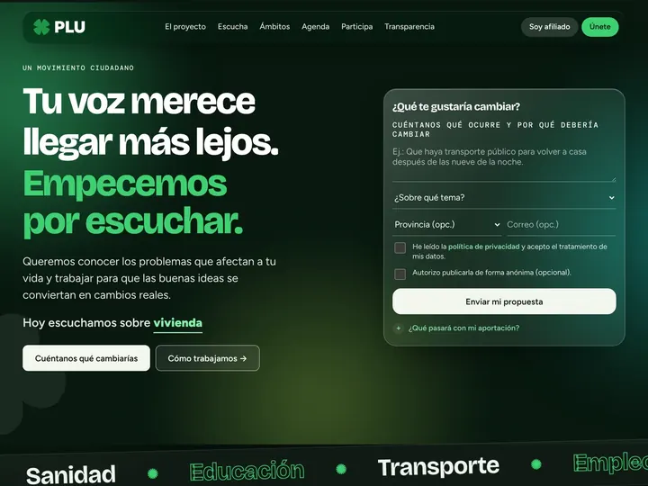 Web e intranet: PLU